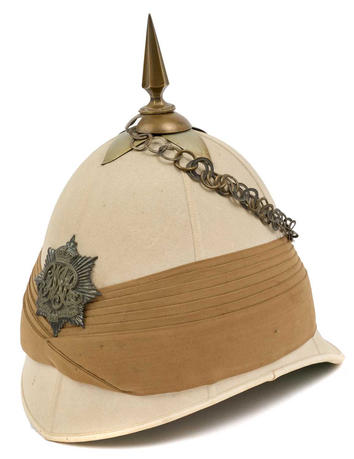 Lot 110 - Rare Victorian Calcutta Mounted Rifles Officer's Pith Helmet