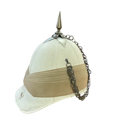 Lot 110 - Rare Victorian Calcutta Mounted Rifles Officer's Pith Helmet