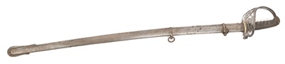 Lot 143 - Victorian 1854 Pattern Rifle Officer's sword with regulation steel Gothic hilt with crowned bugle badge, etched fullered blade with crowned VR cypher and 'Royal Rifles'