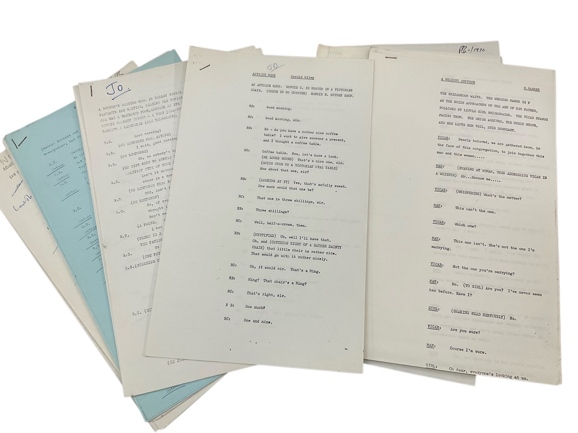Lot 1446 - Ten original scripts for television written