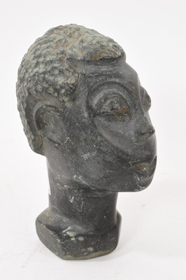 Lot 829 - Nigerian carved green hard stone bust
