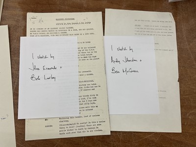 Lot Collect of scripts for quick comedy skits for Frost on Sunday, and other sketches for Frost and Corbett Follies, writers including Eric Idle, Barry Cryer, David Nobbs, Bob Block, Dick Vosburgh e...