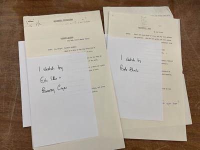 Lot Collect of scripts for quick comedy skits for Frost on Sunday, and other sketches for Frost and Corbett Follies, writers including Eric Idle, Barry Cryer, David Nobbs, Bob Block, Dick Vosburgh e...