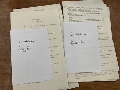 Lot Collect of scripts for quick comedy skits for Frost on Sunday, and other sketches for Frost and Corbett Follies, writers including Eric Idle, Barry Cryer, David Nobbs, Bob Block, Dick Vosburgh e...