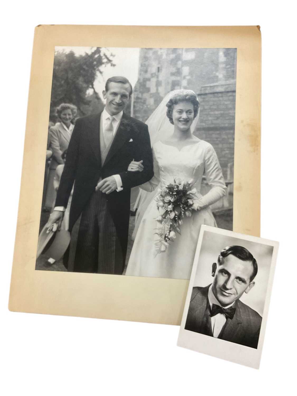 Lot Josephine Tewson and Leonard Rossiter wedding photograph, and another photograph of Leonard Rossiter. (2). Provenance: Josephine Tewson collection