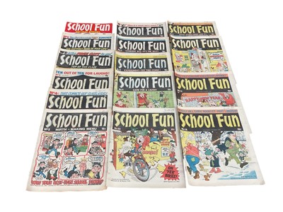 Lot 1629 - Box of Comics to include collection Tiger and Scorcher (1979), School Fun #1-33 (1980s), The Dandy (mostly 70s/80s), The Beano (mostly 70s/80s), Buster comic (1980s) and others
