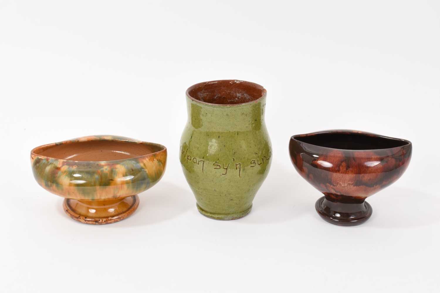 Lot 40 - Three Ewenny Welsh pottery items