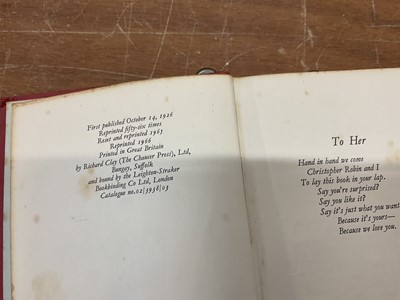 Lot 1619 - A. A. Milne - The House at Pooh Corner. London: Methuen & Co. Ltd., 1928. First edition, deluxe issue, together with two other Pooh books, including House at Pooh Corner, 1928 first edition....