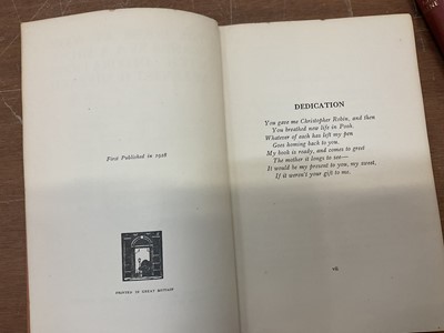 Lot 1619 - A. A. Milne - The House at Pooh Corner. London: Methuen & Co. Ltd., 1928. First edition, deluxe issue, together with two other Pooh books, including House at Pooh Corner, 1928 first edition....