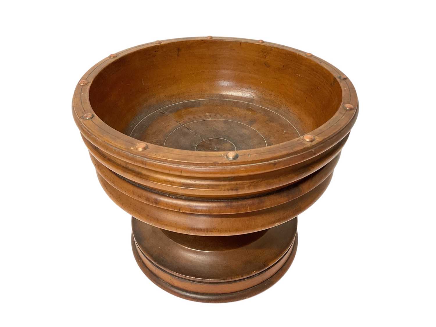 Lot 782 - Large Arts & Crafts turned sycamore wassail bowl