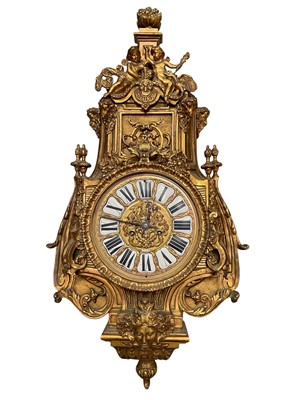 Lot 590 - 19th century French ormolu cartel clock