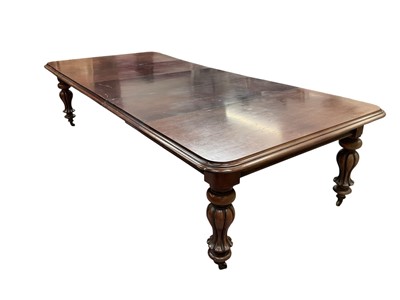 Lot 1311 - Fine early Victorian mahogany extending dining table, together with three additional leaves and the cabinet for the leaves