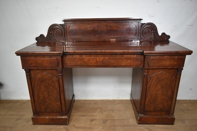 Lot 1313 - Early Victorian mahogany pedestal sideboard
