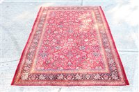 Lot 1763 - Mood carpet - claret field with allover...