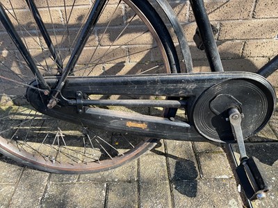 Lot 2687 - Vintage BSA bicycle in black painted finish with white wartime black out type paint to rear mudguard.