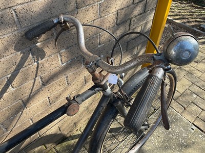 Lot 2687 - Vintage BSA bicycle in black painted finish with white wartime black out type paint to rear mudguard.
