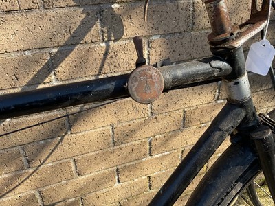 Lot 2687 - Vintage BSA bicycle in black painted finish with white wartime black out type paint to rear mudguard.