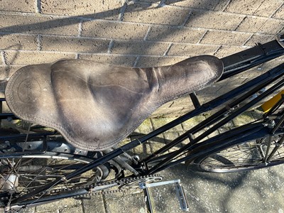 Lot 2688 - 'The Dursley Pedersen Cycle Co, Dursley England' bicycle in black painted finish with brown leather Kempek saddle.