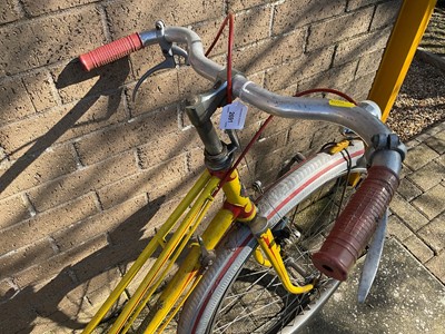 Lot 2691 - Vintage La Nordiste bicycle in yellow painted finish.