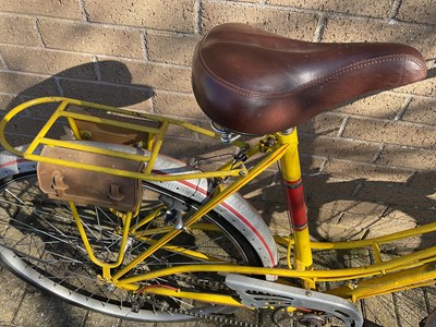 Lot 2691 - Vintage La Nordiste bicycle in yellow painted finish.