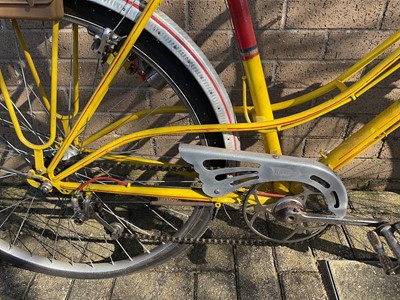Lot 2691 - Vintage La Nordiste bicycle in yellow painted finish.