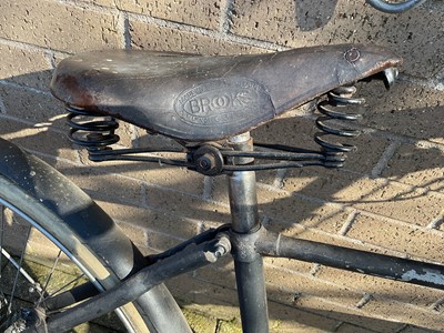 Lot 2695 - Early 20th century bicycle (apparently unbranded), in black finish with a Brooks saddle.