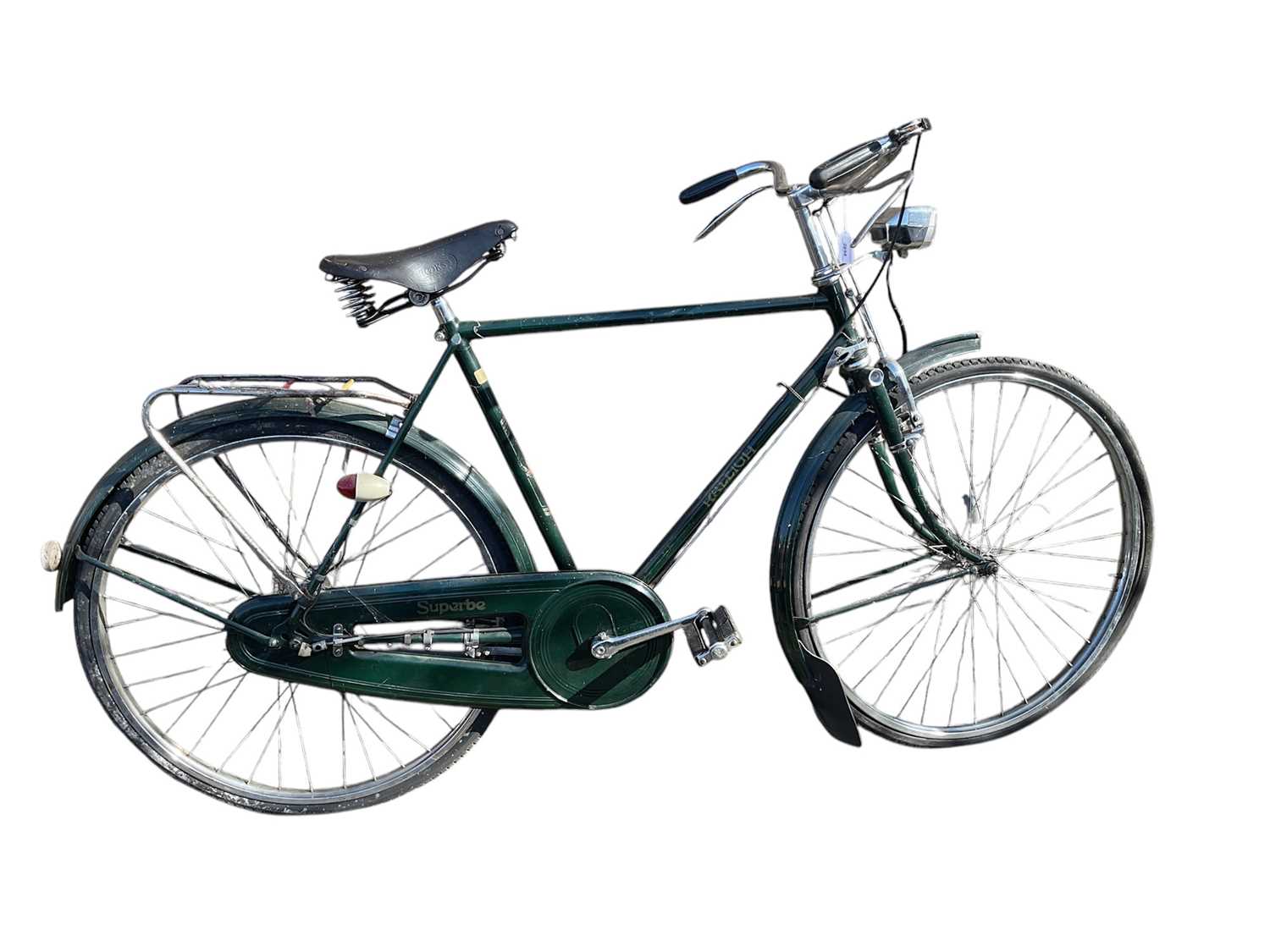 Lot 2698 - Vintage Raleigh Superbe bicycle in black painted finish.