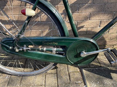 Lot 2698 - Vintage Raleigh Superbe bicycle in black painted finish.
