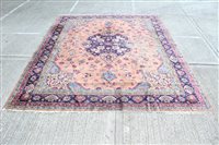 Lot 1786 - Very large Eastern carpet with salmon-pink...