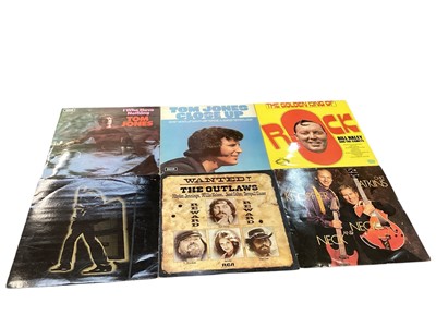 Lot 2354 - Large collection of LP records including Dire Straits, Neil Diamond, Animals, Madonna, Aretha Franklin, various country etc
