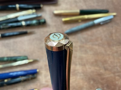 Lot 2745 - Good group of pens, including a DuPont ballpoint pen, fountain pens by Waterman, Swan, Conway Stewart, Sheaffer, Parker and Cross, together with a De La Rue pencil
