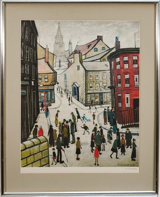 Lot 1433 - *Laurence Stephen Lowry (1887-1976) signed print - 'Berwick upon Tweed', signed in pencil lower right