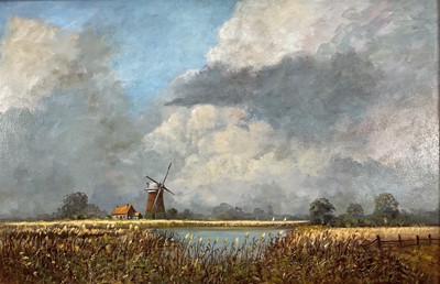 Lot 1147 - W. F. 'Bill' Burton (1907-1995) oil on board - "Norfolk Mill", signed, titled verso, 51cm x 76cm, in gilt frame