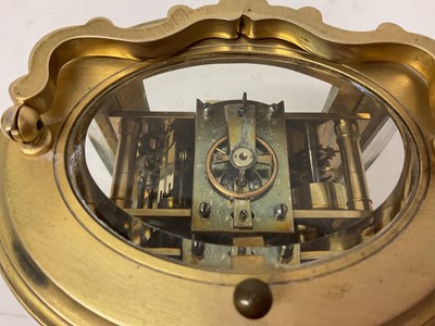Lot 632 - Late 19th century French 8-day repeating carriage clock with alarm, 14.5cm high