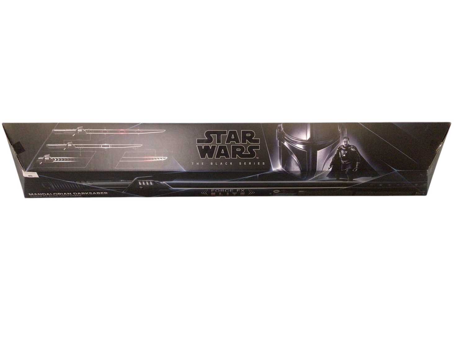 Lot 40 - Hasbro Star Wars The Black Series Mandalorian Darksaber Force FX Elite lightsaber (x2), plus single box (2)