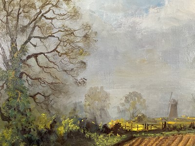 Lot 251 - W.F. (Bill) Burton, oil on canvas, Long Shadows, Norfolk,39cm x 59.5cm, framed