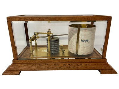 Lot 746 - Early 20th century barograph in glazed oak case
