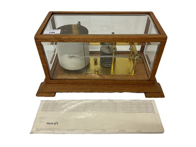 Lot 746 - Early 20th century barograph in glazed oak case