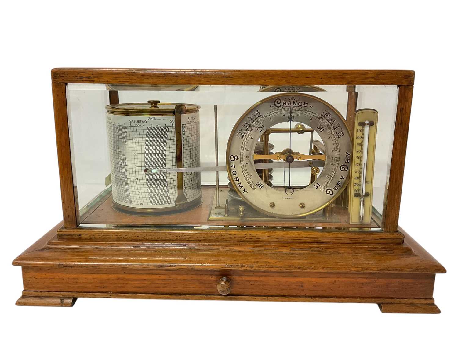 Lot 745 - Edwardian Stormograph in glazed oak case