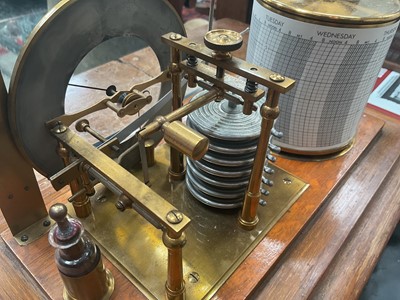 Lot 745 - Edwardian Stormograph in glazed oak case