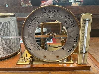 Lot 745 - Edwardian Stormograph in glazed oak case