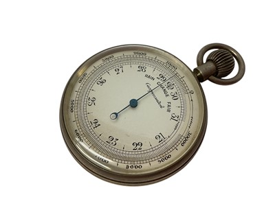 Lot 741 - Late Victorian pocket barometer in original red leather case