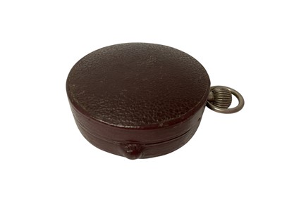 Lot 741 - Late Victorian pocket barometer in original red leather case