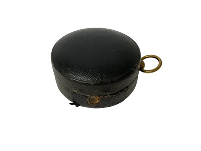 Lot 742 - Late Victorian pocket barometer by Ross, London in gilt brass circular case in original leather case