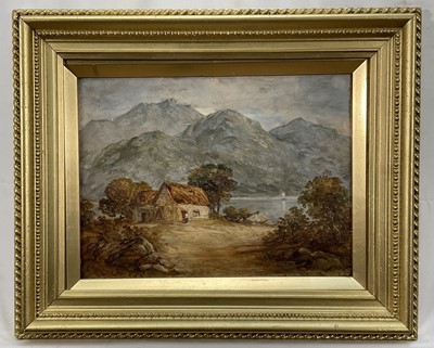 Lot 279 - John H. Hawkswork (1827-1908) pair of oils on board, mountainous lakeland scenes, one signed, in gilt frames. Each 22 x 29cm. (2)