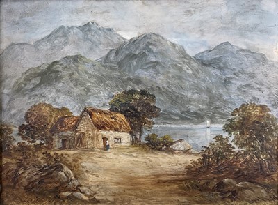 Lot 279 - John H. Hawkswork (1827-1908) pair of oils on board, mountainous lakeland scenes, one signed, in gilt frames. Each 22 x 29cm. (2)