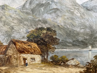 Lot 279 - John H. Hawkswork (1827-1908) pair of oils on board, mountainous lakeland scenes, one signed, in gilt frames. Each 22 x 29cm. (2)