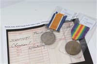 Lot 761 - First World War pair - comprising War and...