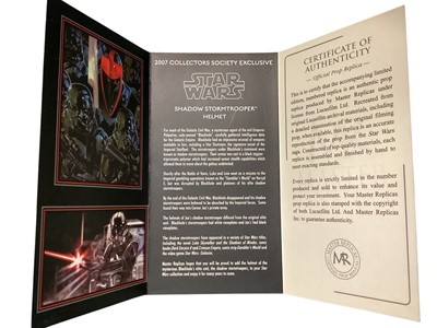 Lot 124 - Master Replicas Star Wars 2007 Collectors Society Exclusive Limited Edition Shadow Storm Trooper Helmet, boxed with certificate (1)