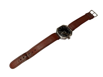 Lot 11 - First World War period silver trench wristwatch